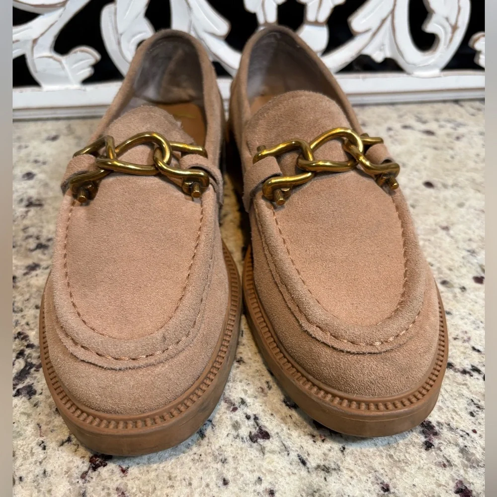 Steve Madden Karmine Suede Loafers Size 9 Tan